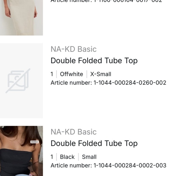 NA-KD Double Folded Tube Top White - Picture 7 of 7